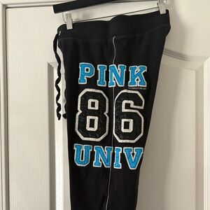 PINK Victoria's Secret PINK Black Y2K Capri Sweatpants
